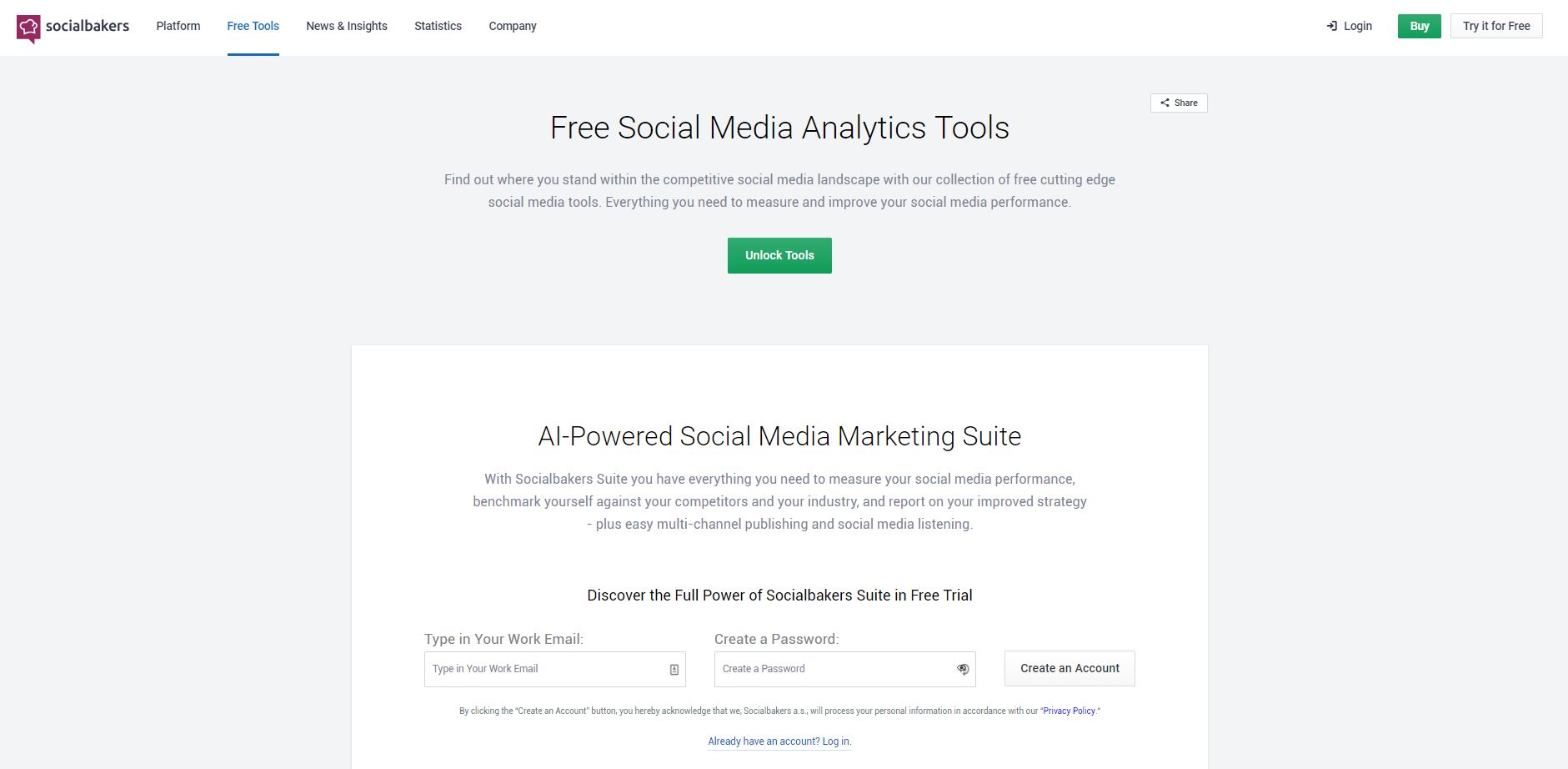 socialbakers free social tools