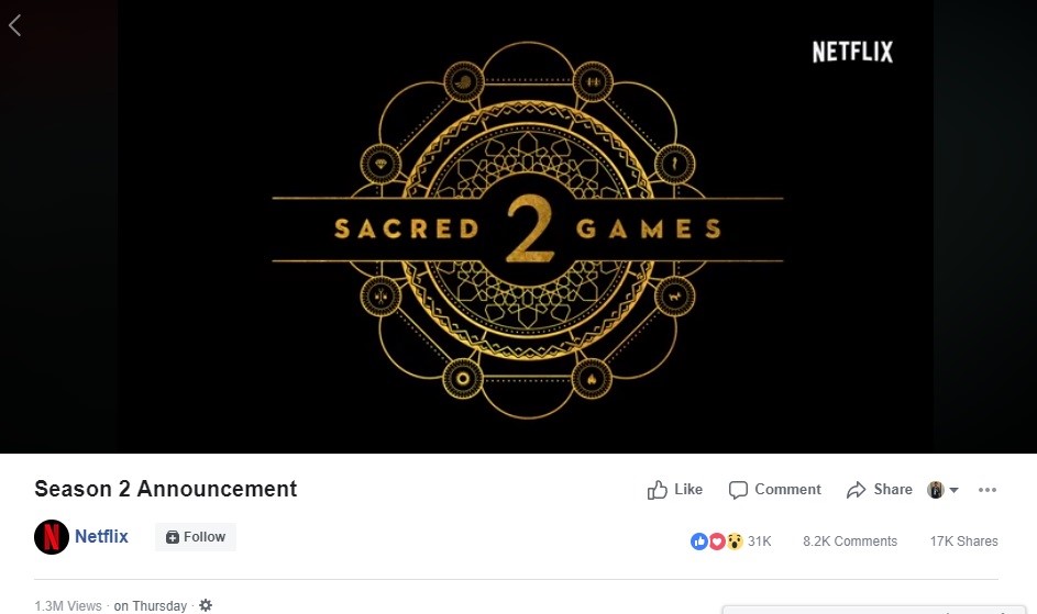 sacred games season 2 announcement netflix