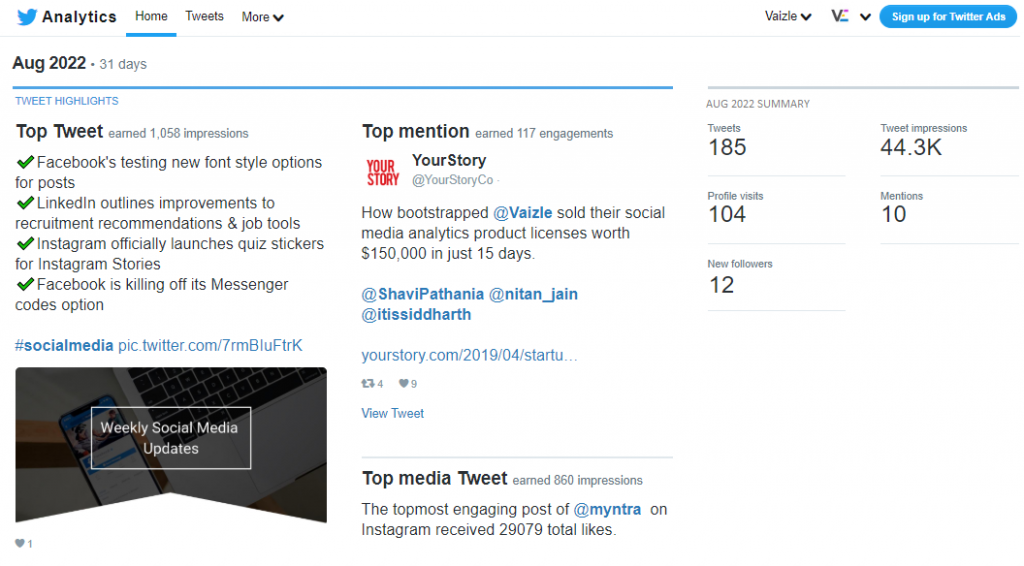 How to use twitter analytics dashboard