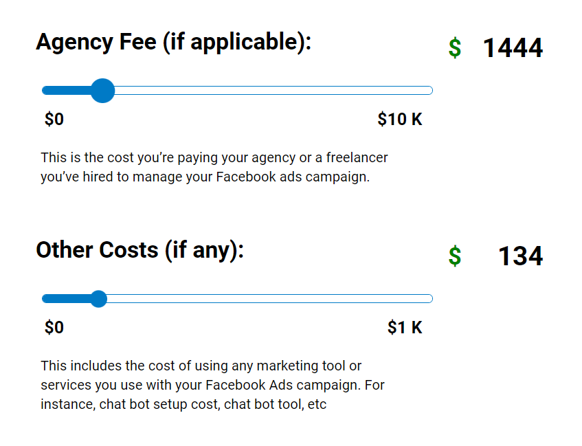 vaizle free facebook ads roi calculator tool 