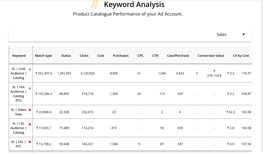 keyword analysis of google ads on vaizle 