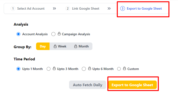 Export to google sheet 