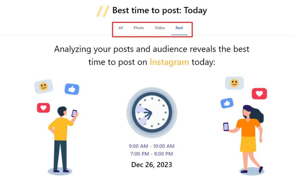 Best time to post on Instagram  today
