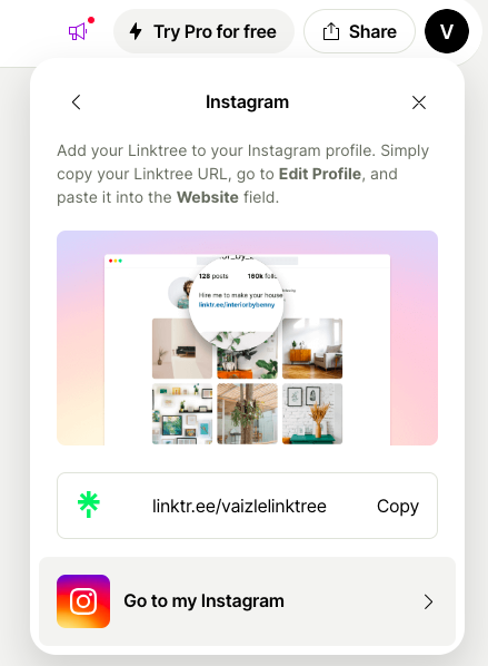 Share Linktree on Instagram  