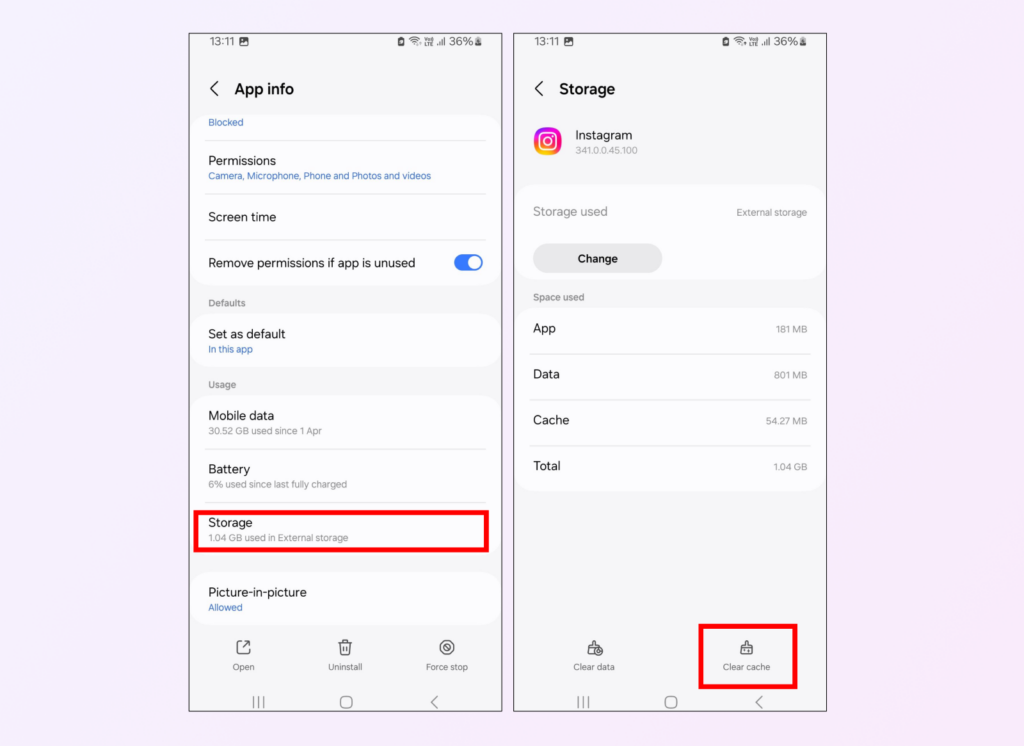 How to clear Instagram cache on Android – part 2