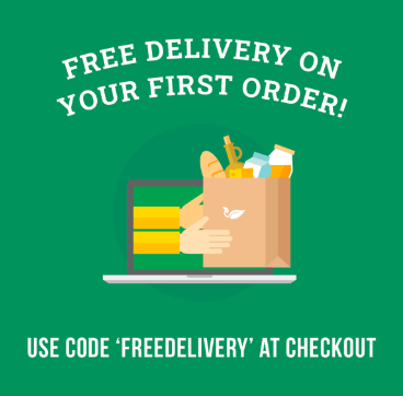 A banner indicating free shipping on first purchase offer. 