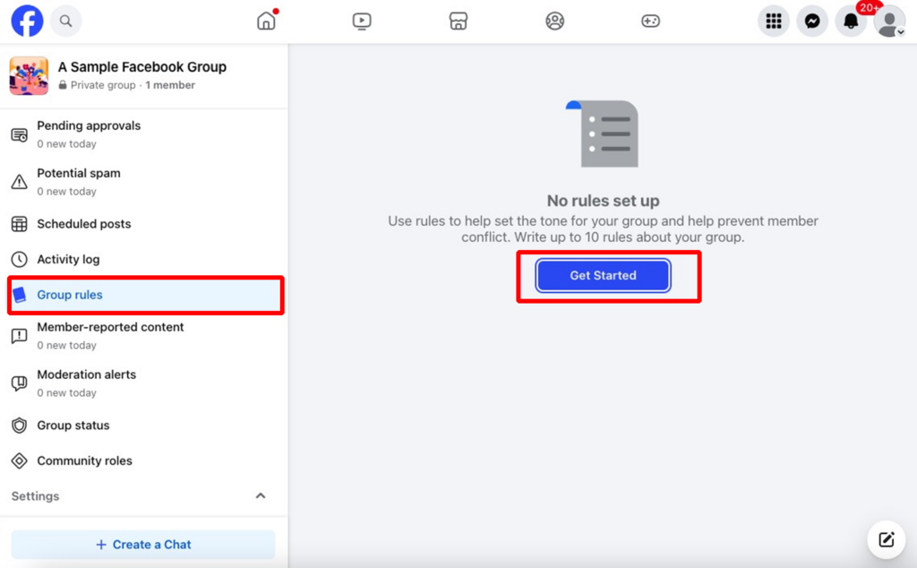 How to add rules to your Facebook group? 