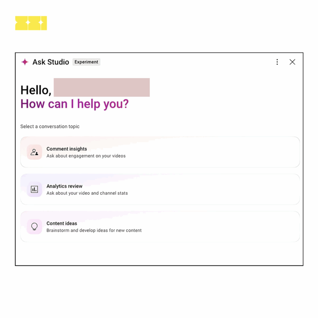 YouTube 'Ask Studio' experiment