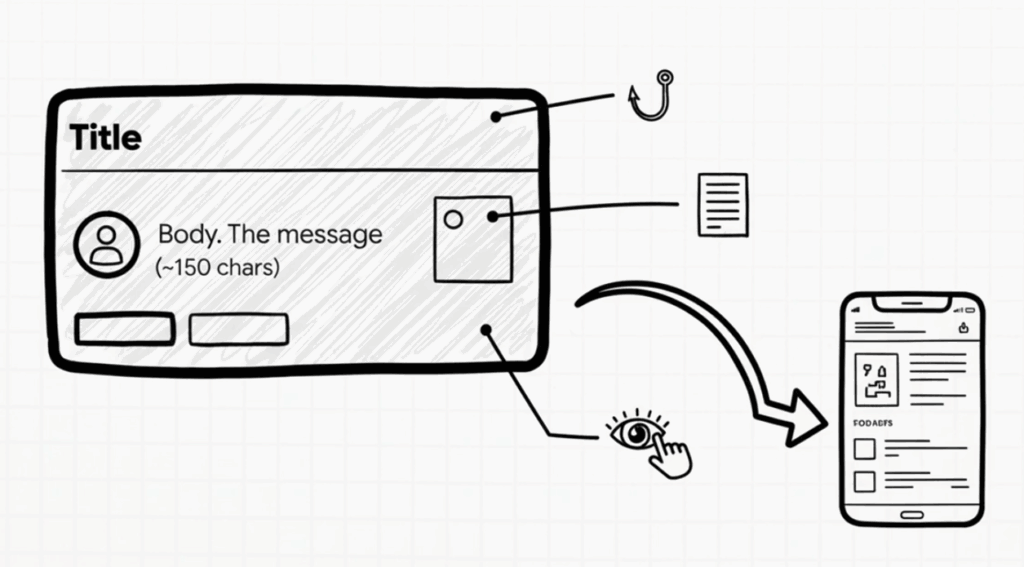 Different elements of push notifications